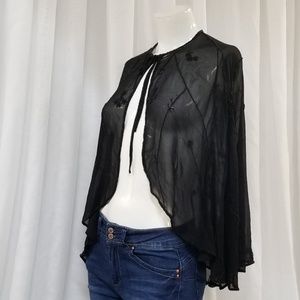 Scala 100% Silk Beaded Cape Shawl